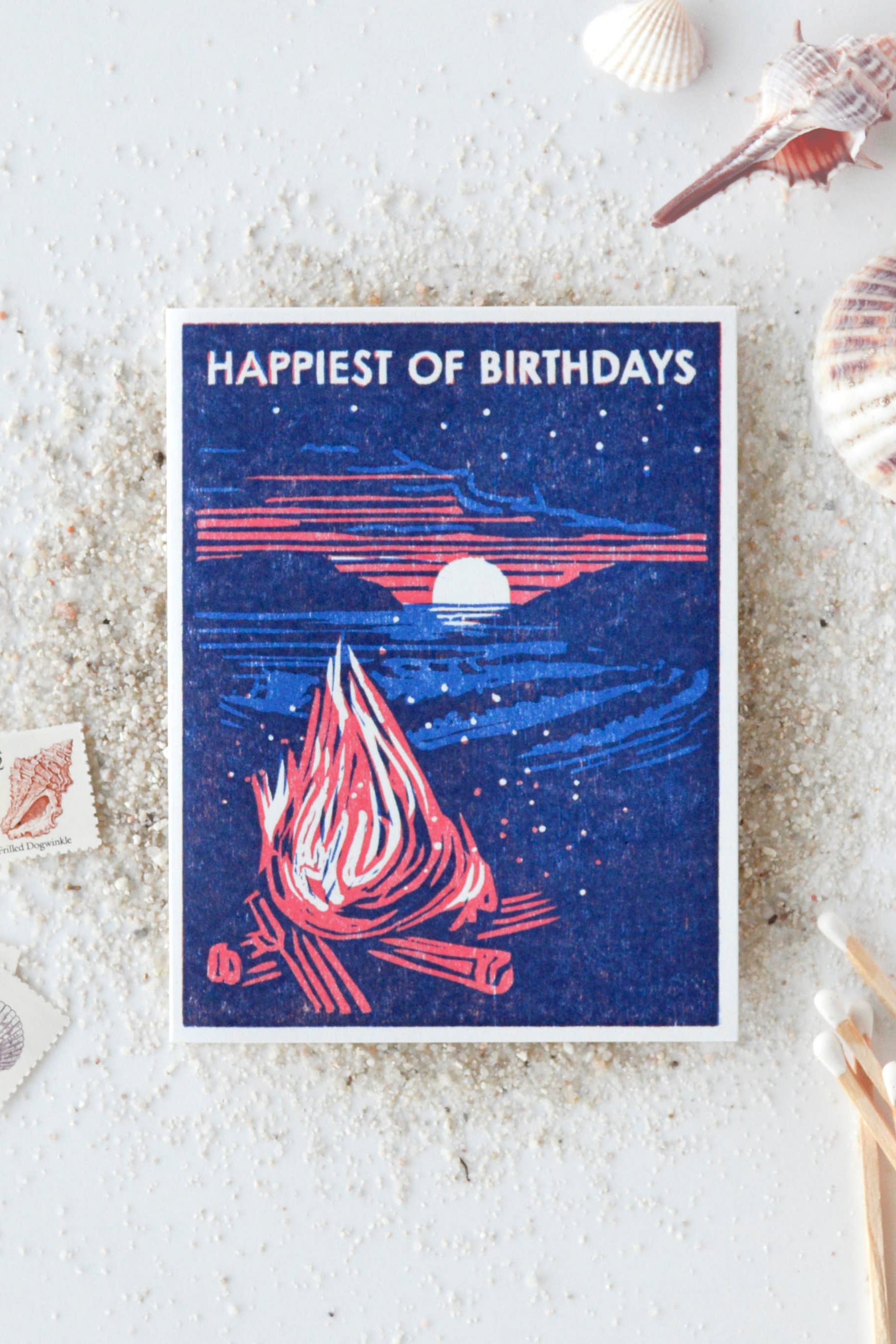 Beach Bonfire Birthday Card - Kariella