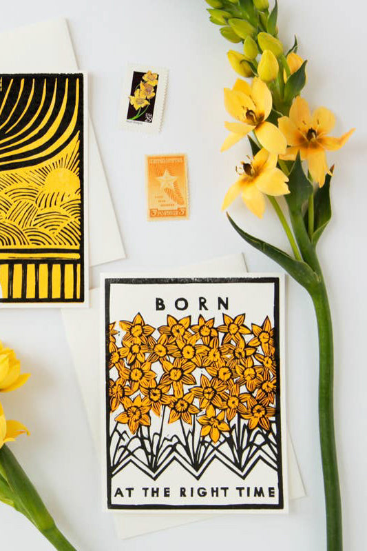 Daffodils Born At The Right Time Card - Kariella