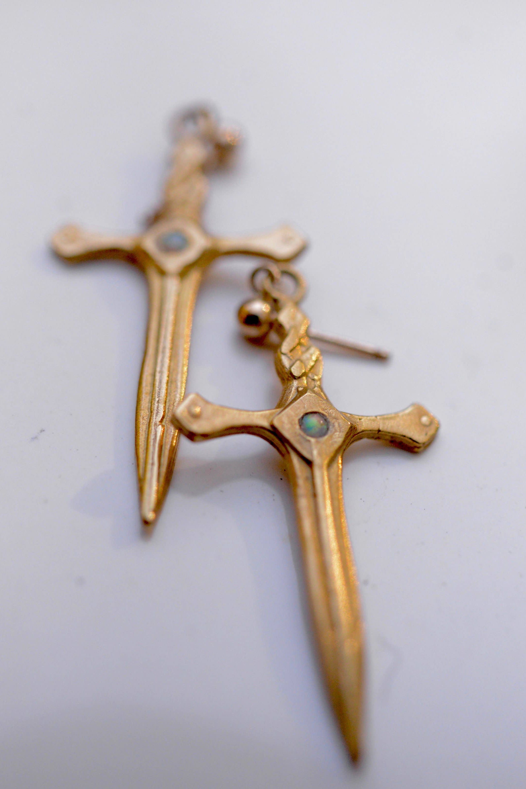 Montestruque The Excalibur Earrings. Shop Montestruque jewelry today. Featuring handcrafted jewelry, historic jewelry styles, Sustainable Practices and a love of nature, shop medieval themed jewelry for men and women. Coin necklaces for women. Signet rings for men. Medieval jewelry for women. Medieval jewelry for men. Zodiac jewelry for women. Magic jewelry. Fantasy jewelry. Nature jewelry for women. Moon and stars jewelry. Unisex jewelry. Kariella jewelry.