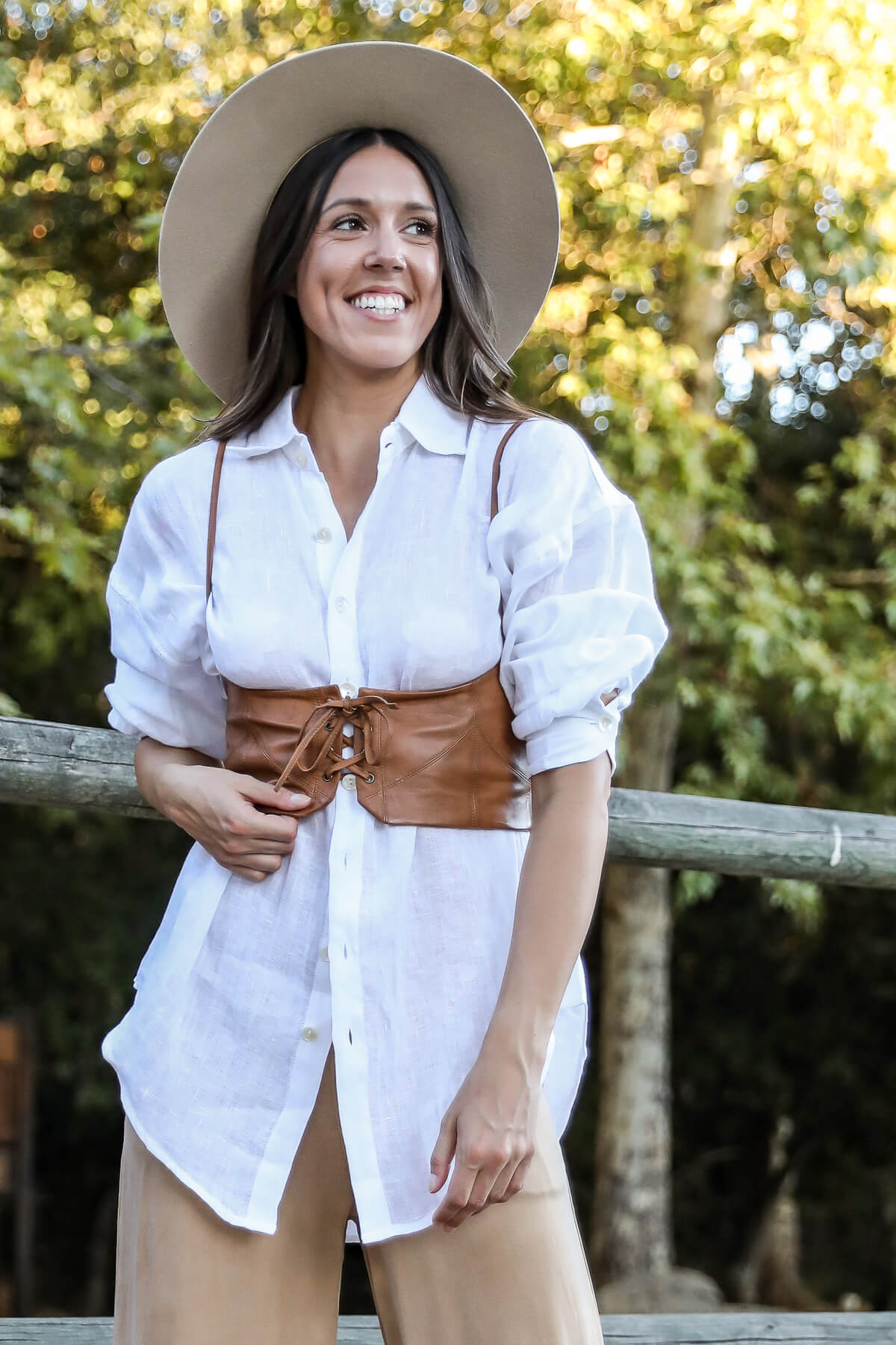 White linen dress shirt
