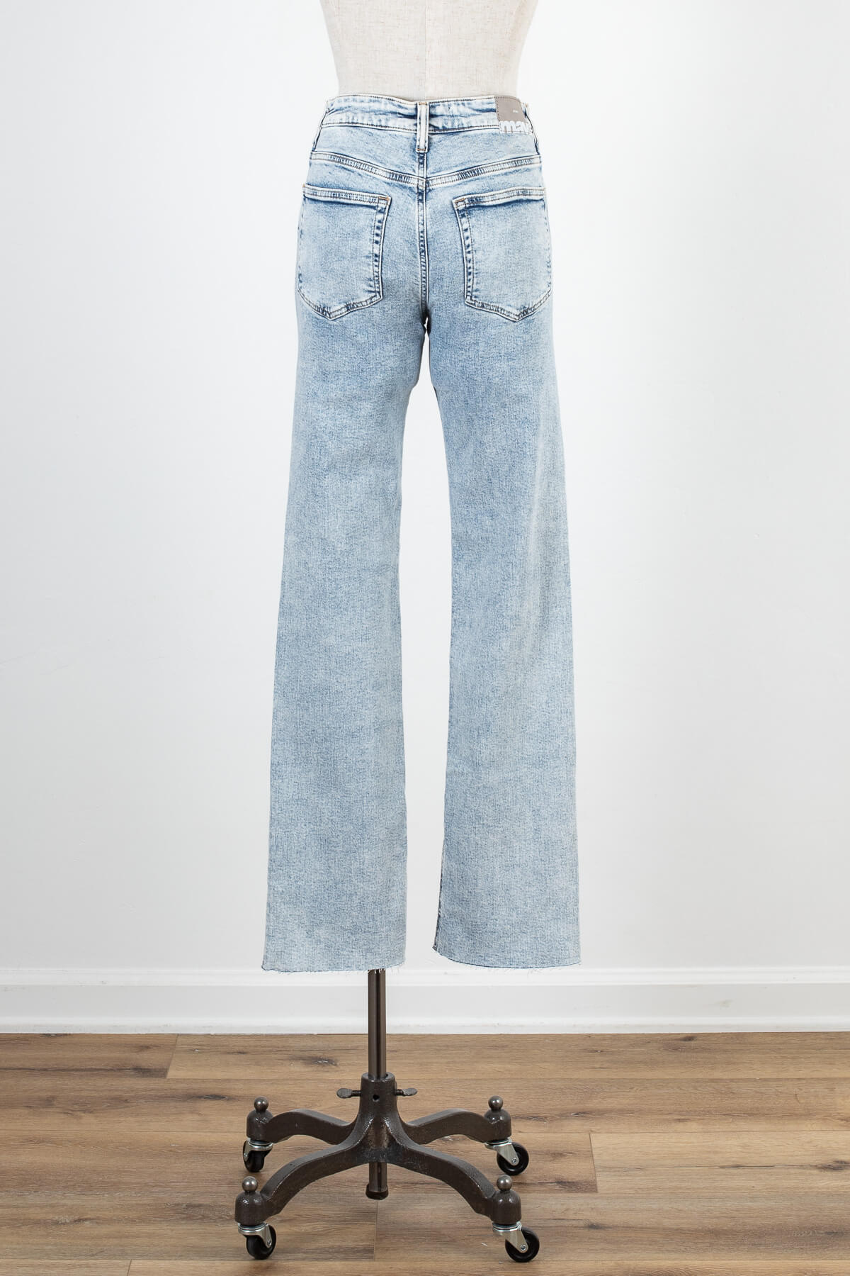 Women's bleached blue high rise flare jeans | Kariella