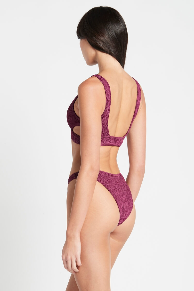 one size cut out bikini boysenberry