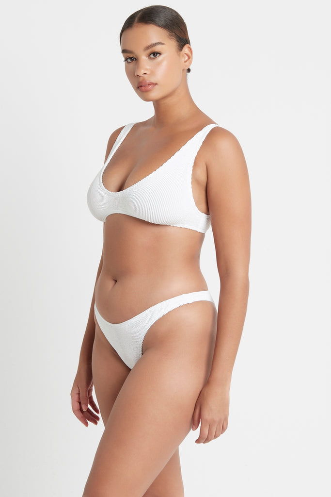 Bound by bond eye scout crop bikini top optic white one size fits all swim
