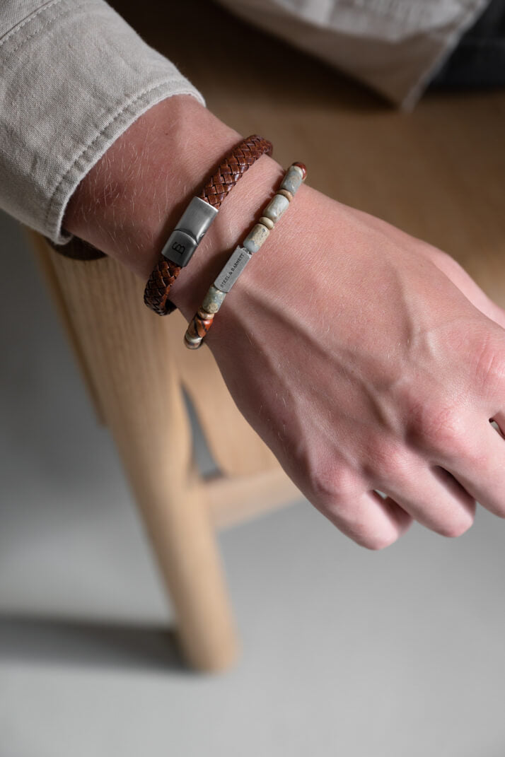 Steel & Barnett Mens Stones Colorful Bracelet. Formal Men's leather bracelet. Steel & Barnett men’s jewelry. Steel & Barnett bracelets for men. Steel & Barnett men’s bracelets. Steel & Barnett leather bracelets. Steel & Barnett stone bracelet. Steel & Barnett Gold Luke Landon Leather Bracelet. Steel & Barnett Silver Derby Leather Bracelet. Steel & Barnett Stones Colourful Bracelet. Steel & Barnett Silver Riley Leather Bracelet. Elegant men’s jewelry. Simple men’s jewelry. Well made men’s jewelry.