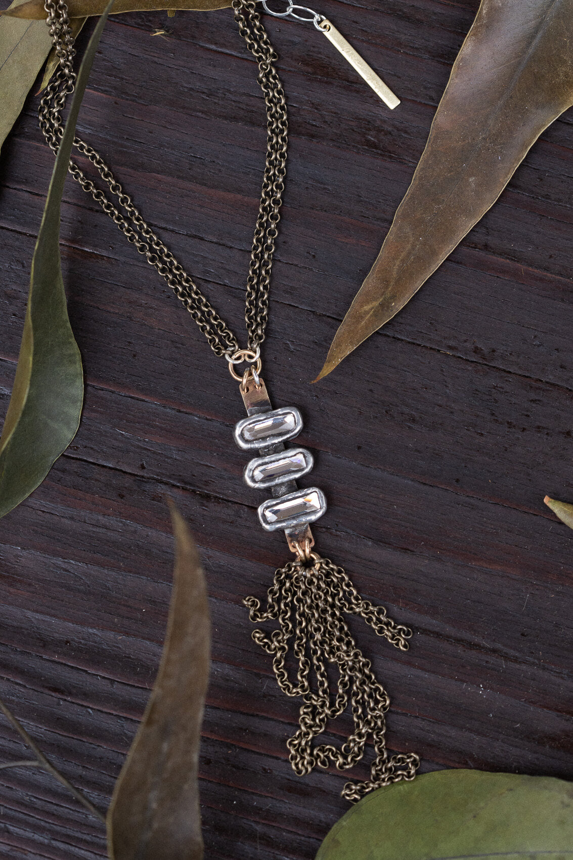 swarofski necklace by Joshua Tree jewelry designer Mikal Winn