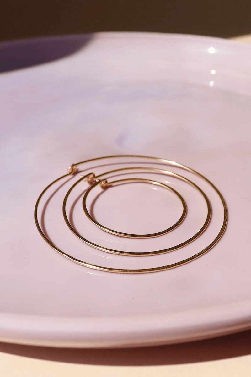 Token Jewelry Organic Hoops Gold FIlled