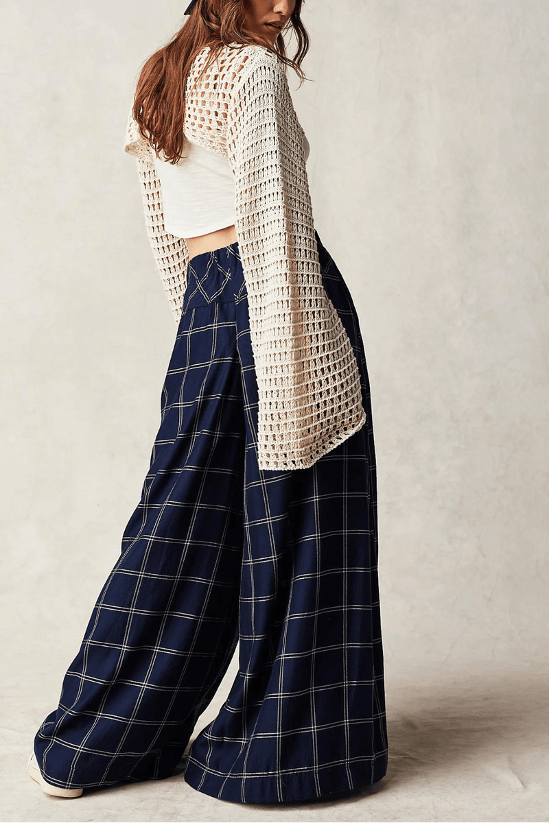 Free People Dance at Dusk Wide Leg Navy Combo