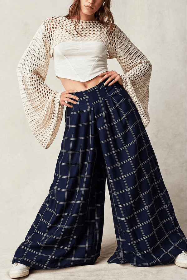 Free People Dance at Dusk Wide Leg Navy Combo