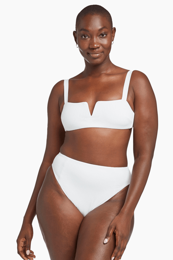 Sienna High Waist Bikini Bottom White
