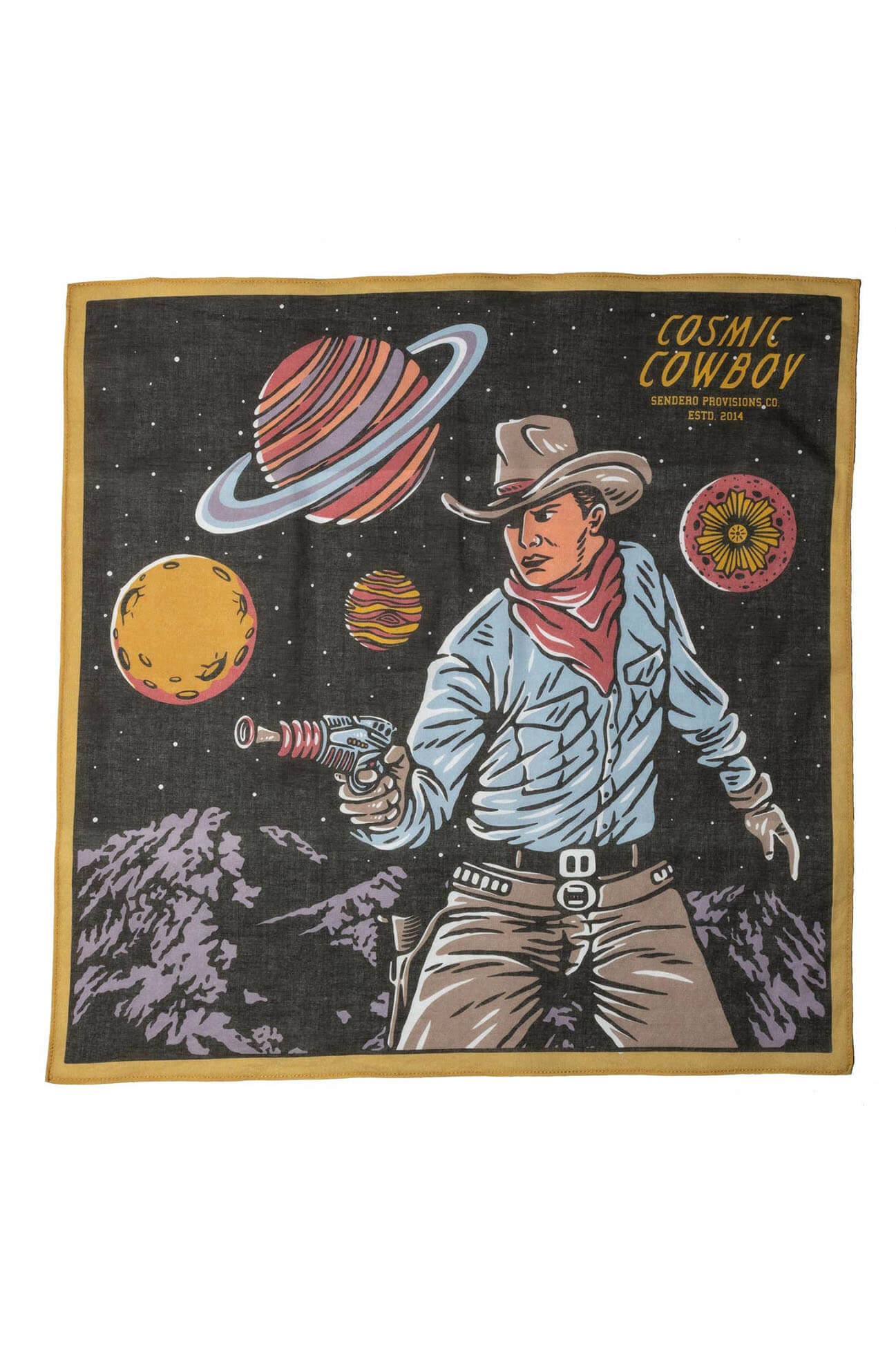 sendero cosmic cowboy bandana. Sendero Provisions men’s fashion. Sendero Provisions women’s fashion. Western clothing for men. Western clothing for women. Wild West clothing for men. Wild West clothing for women. Texan fashion for men. Texan fashion for women. Western fashion for men. Western fashion for women. Sendero Provisions women’s bandana. Sendero Provisions men’s bandana. Sendero Provisions women’s hat. Sendero men’s hat. Sendero Provisions men’s shirt. Sendero Provisions women’s accessories. Cowboy