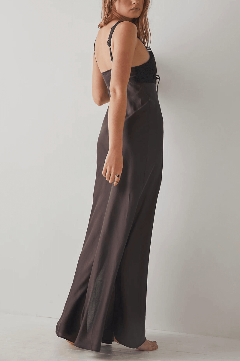 Free People Country Side Maxi Slip Hot Fudge