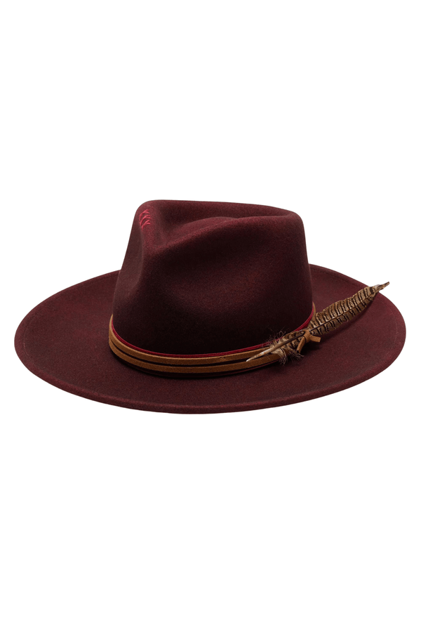 Wyeth Jared Hat Wine Colored Felt Hat
