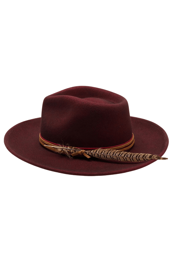 Wyeth Jared Hat Wine Colored Felt Hat