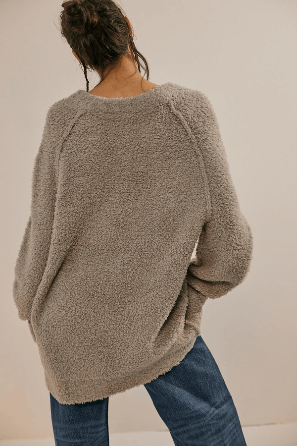 Free People Teddy Sweater Tunic Silver Clouds