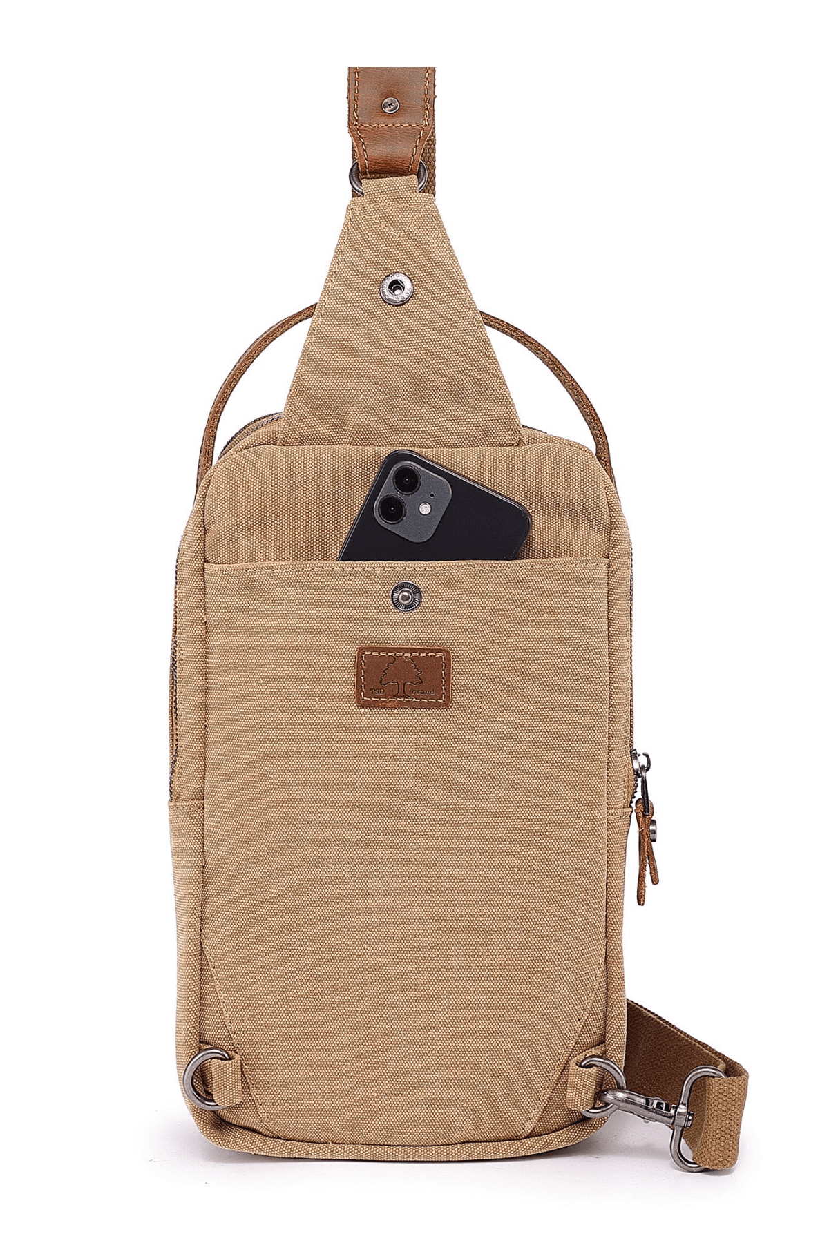 TSD Brand Unisex Madrone Sling Bag Camel