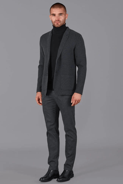 Paul James Deconstructed Knitted Blazer Grey