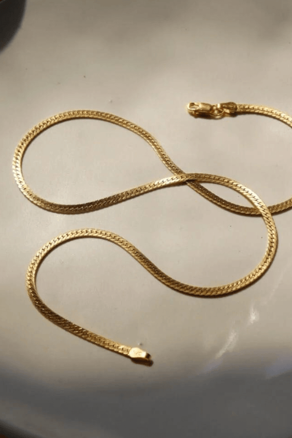 Token Jewelry Luxe Herringbone Chain Gold Filled