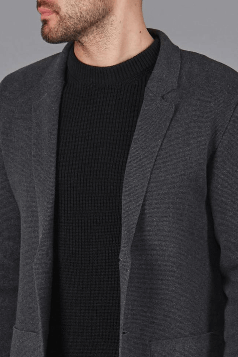 Paul James Deconstructed Knitted Blazer Grey