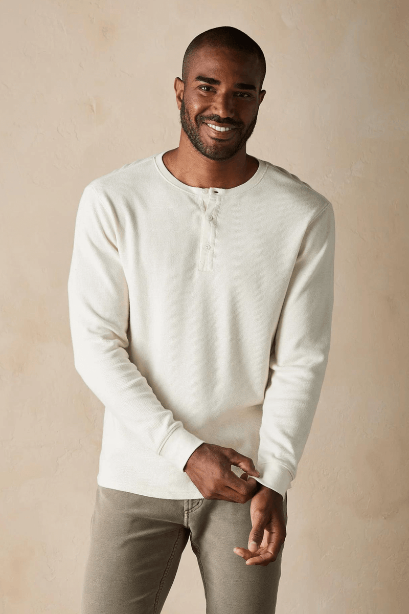 The Normal Brand Vintage Thermal Henley Ivory