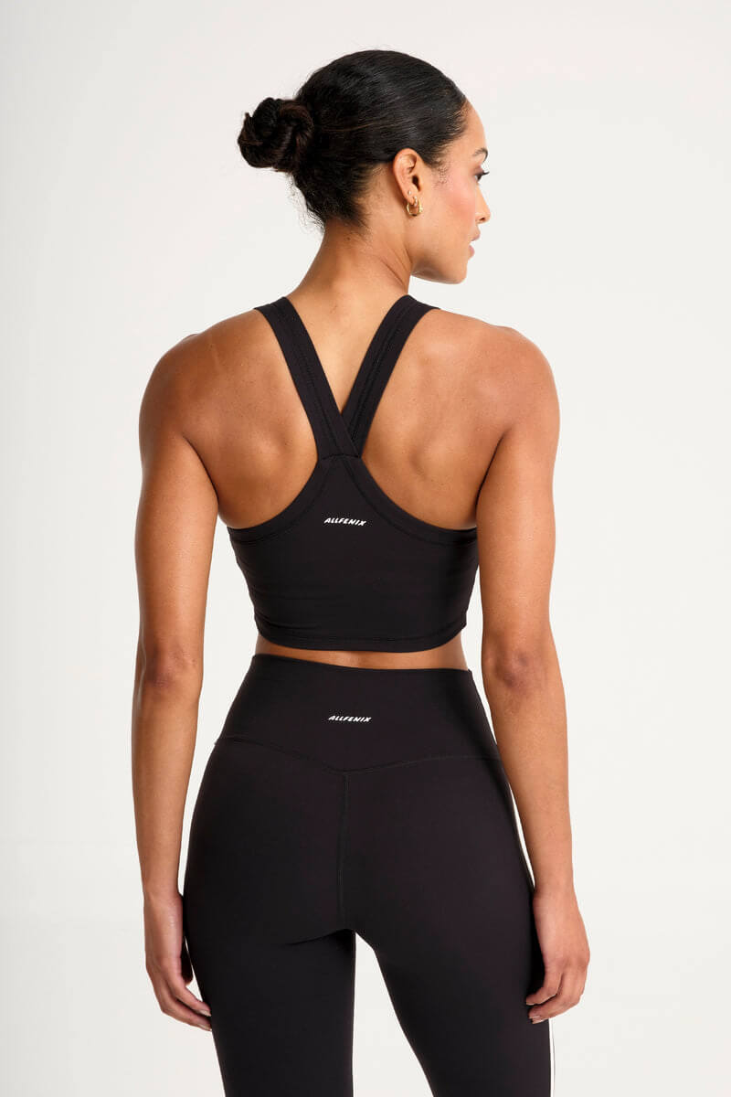 ALLFENIX Cloudcore High Neck Longline Sports bra in black