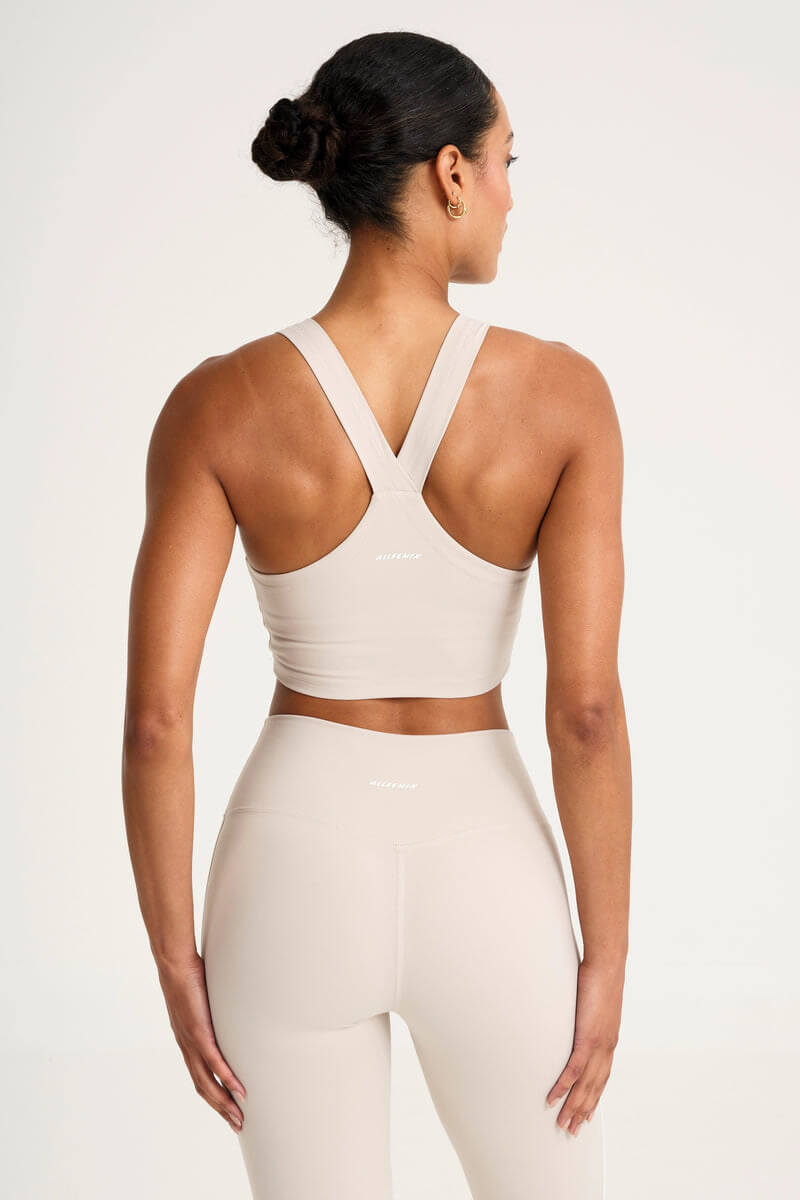 ALLFENIX Cloudcore High Neck Longline Sports bra in stone