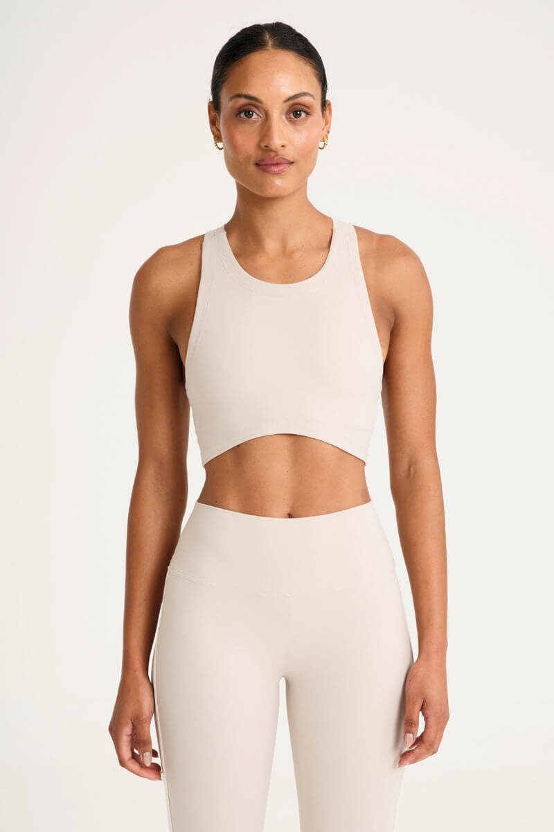 ALLFENIX Cloudcore High Neck Longline Sports bra in stone