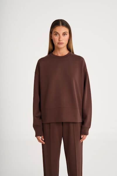 ALLFENIX Soft Luxury Crewneck in espresso