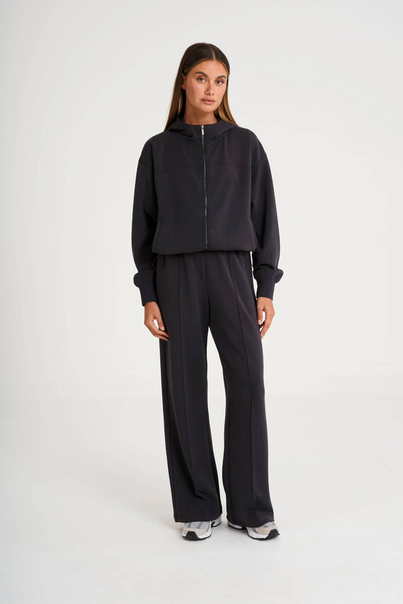 ALLFENIX Soft Luxury Full Zip Hoodie in charcoal