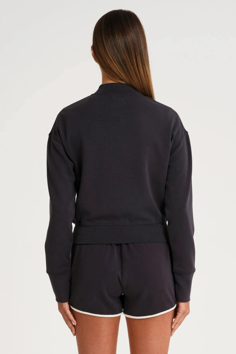 ALLFENIX Soft Luxury Full Zip Jumper in charcoal