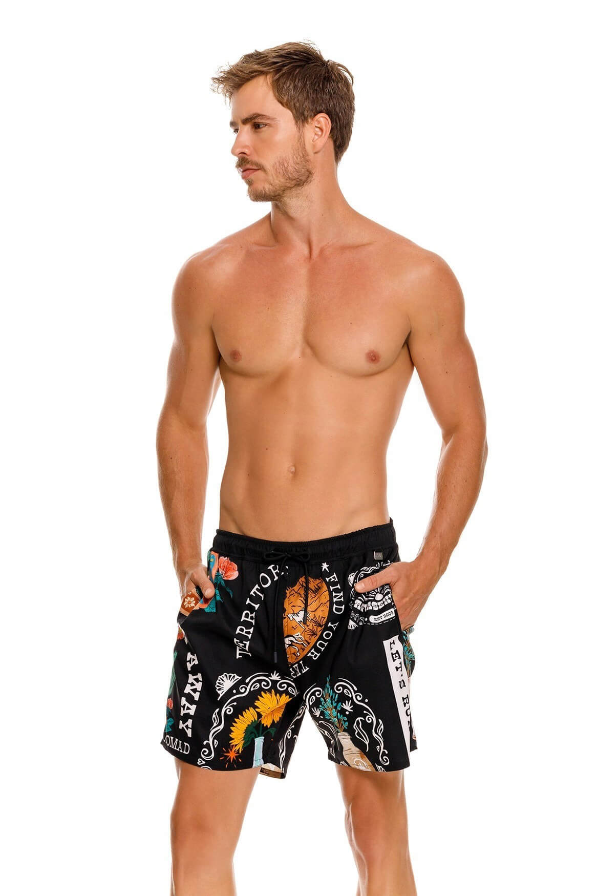 Agua Bendita Joe swim trunks in nopal