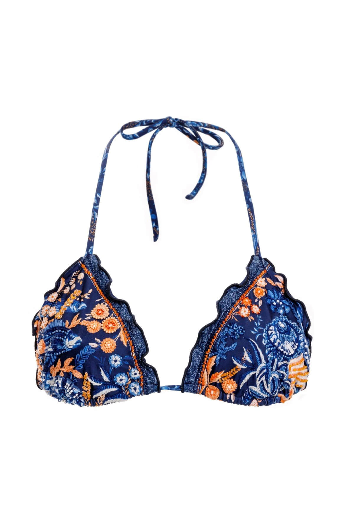 Agua Bendita lolita bikini top in azure