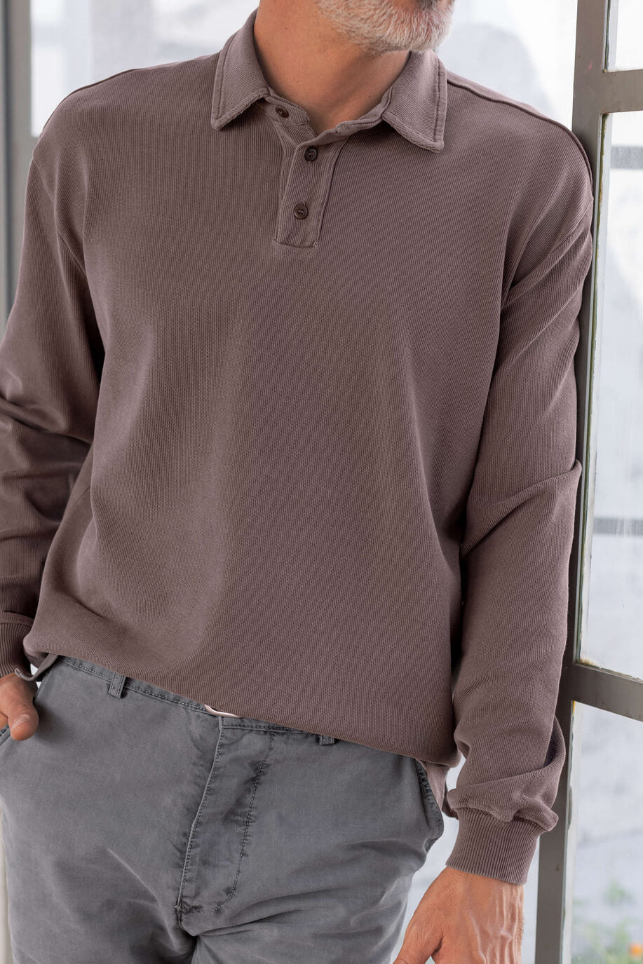 Alex Crane Caza Polo in coffee