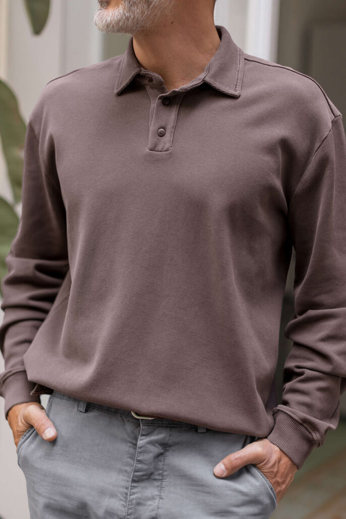 Alex Crane Caza Polo in coffee