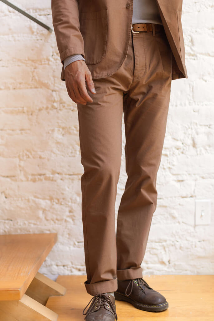 Alex Crane Cotton Alta Trousers in redwood
