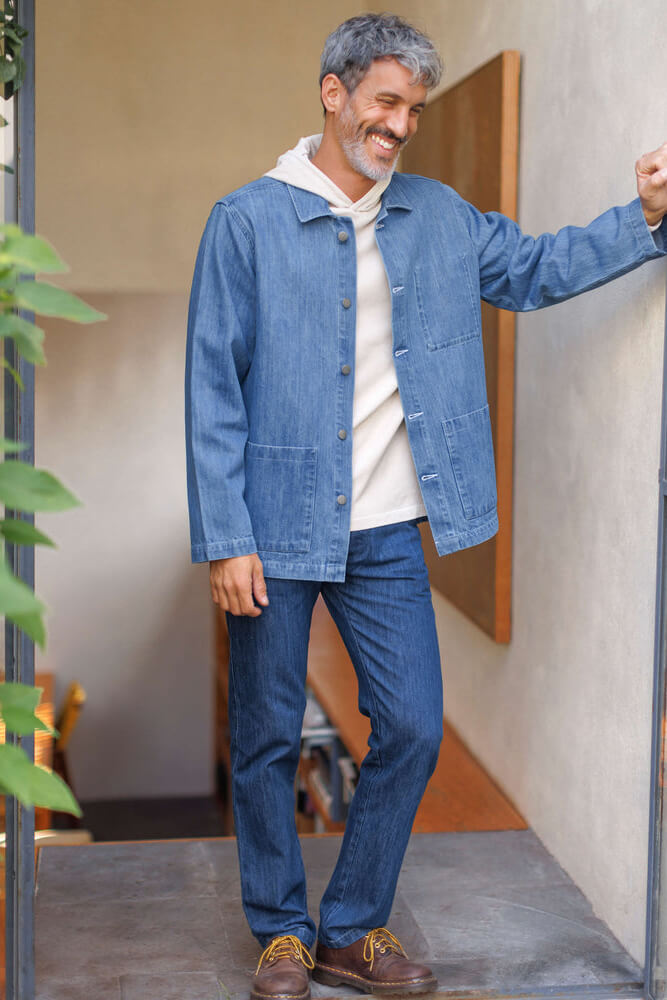 Alex Crane denim cham pants in indigo
