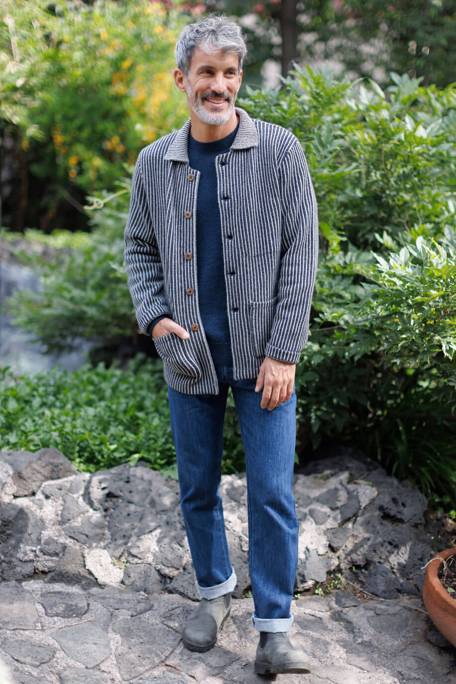 Alex Crane Knit Kite Jacket in lines