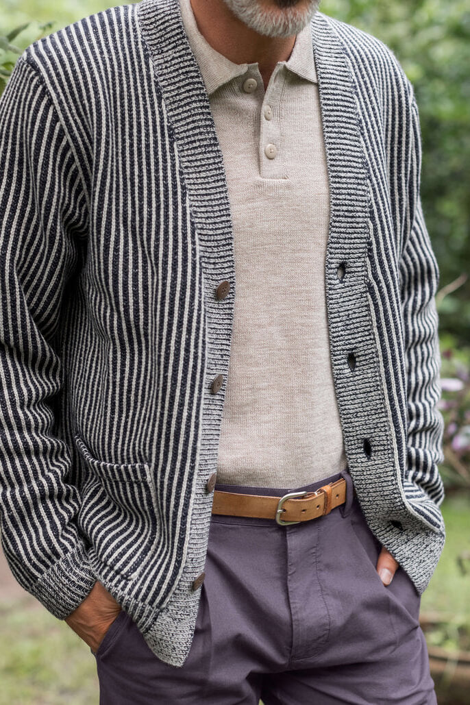 Alex Crane Vale Cardigan in lines
