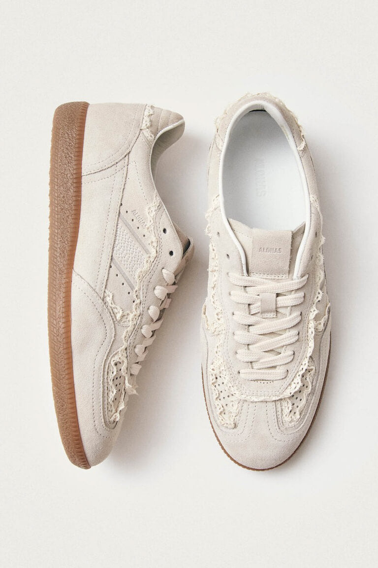 ALOHAS crochet cream leather sneaker