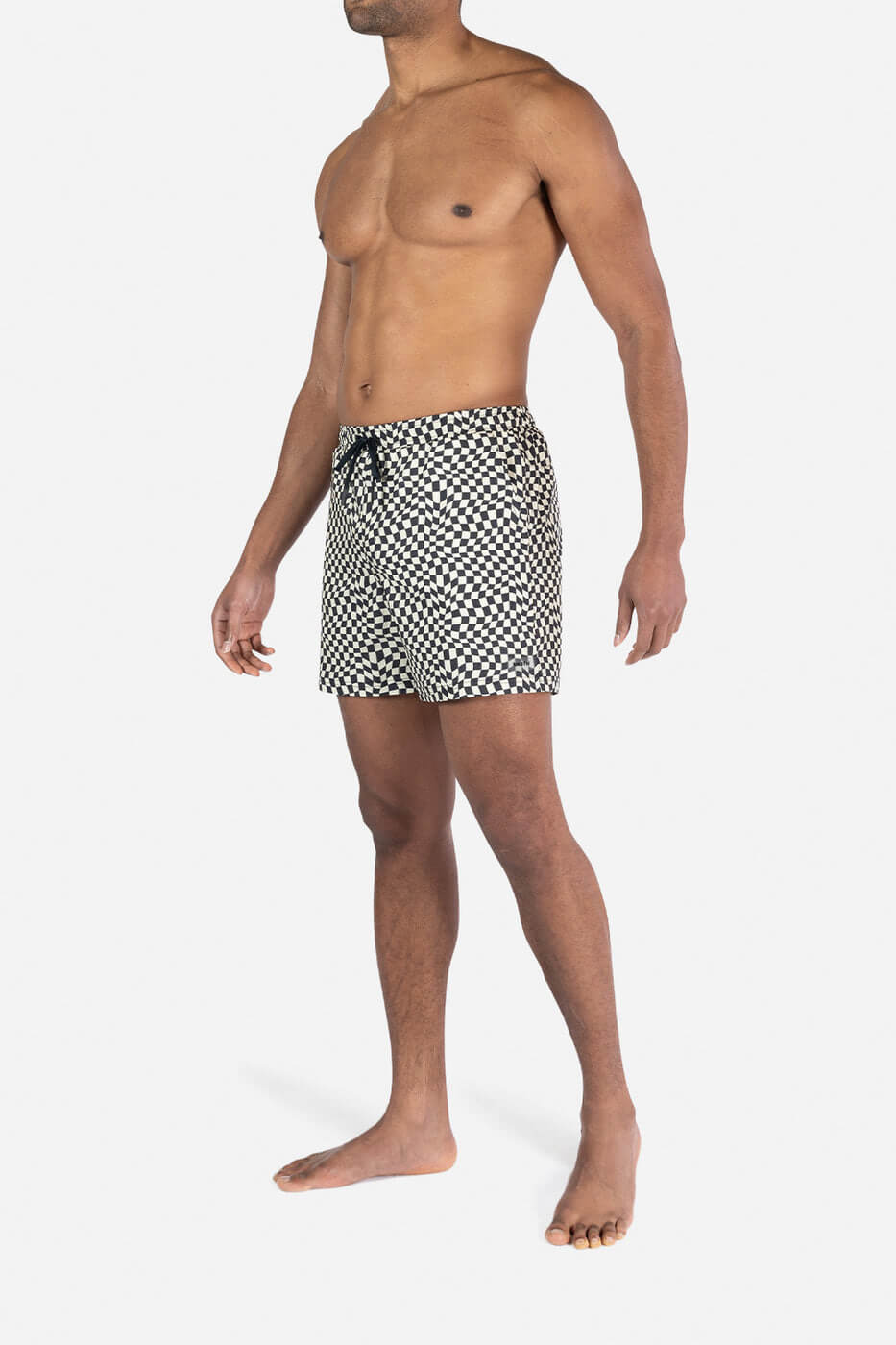 BN3TH Agua Volley 2N1 Swim Short in warped checker vanilla