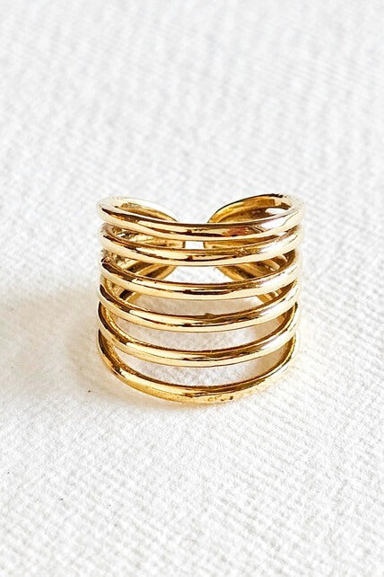 Bisjoux brass layered open ring