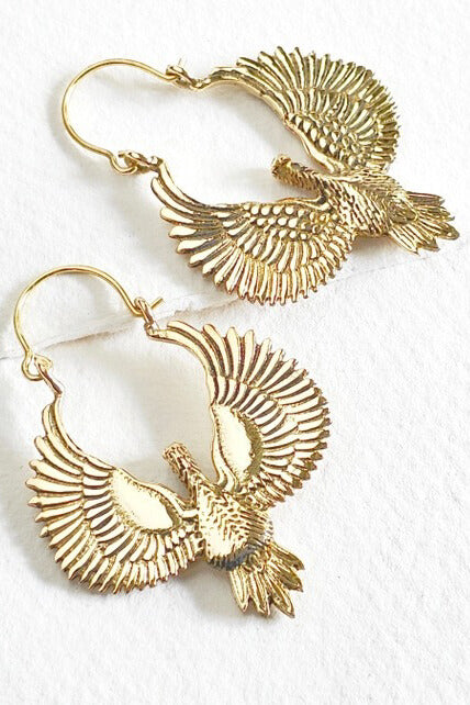 Bisjoux brass eagle earrings