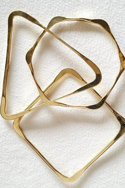 Bisjoux brass geometric bangle set