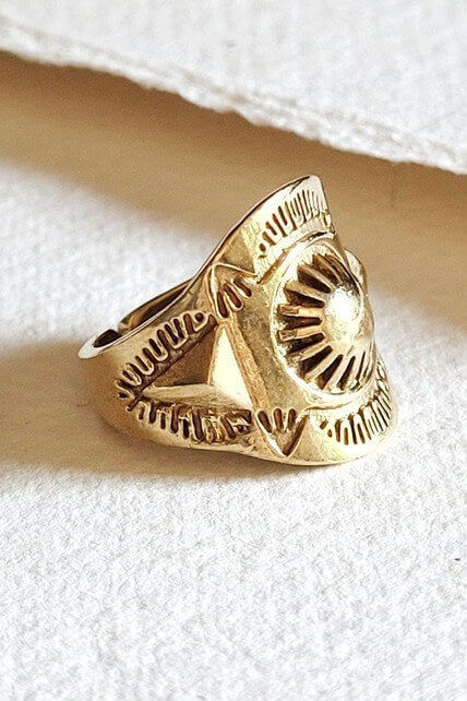 Bisjoux brass sun ring