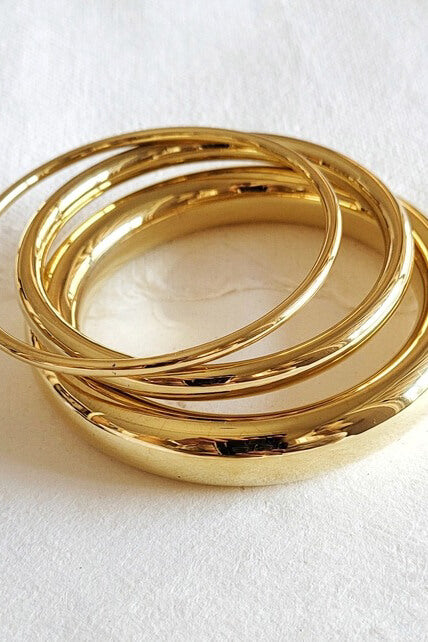 Bisjoux brass simple simplicity bangle bracelet set