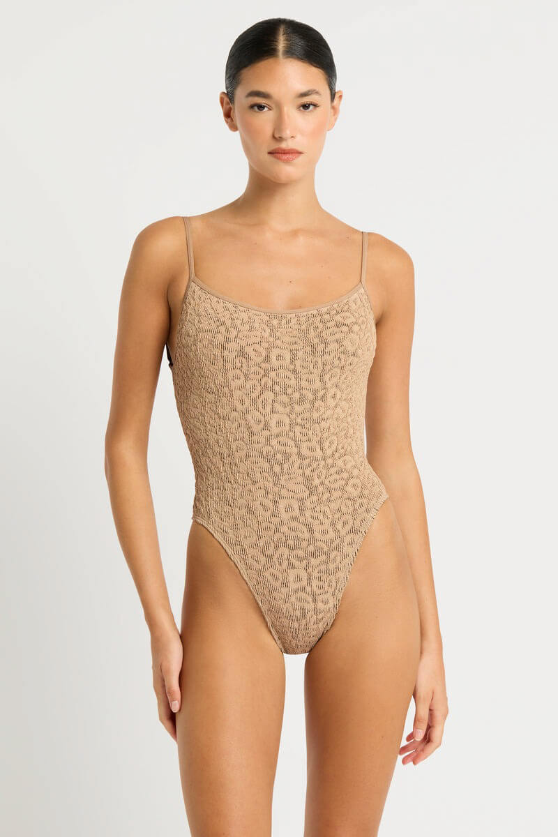 Bond Eye low palace one piece in oat leopard