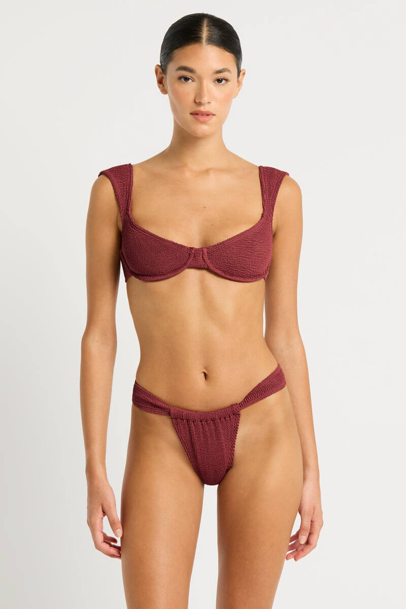 Bond Eye Georgia balconette top in carmine recycled