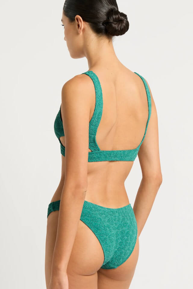 Bond Eye swim nino crop in teal lurex