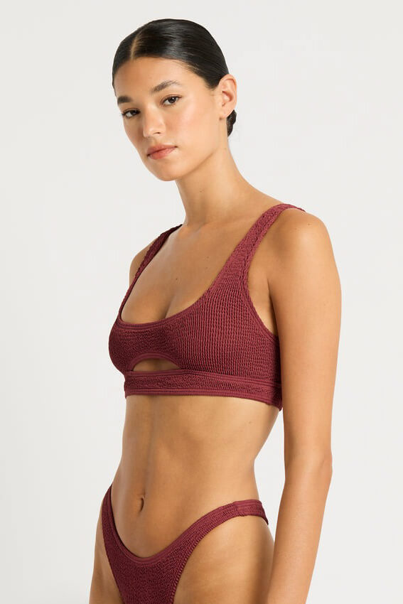 Bond Eye swim sasha crop in carmine