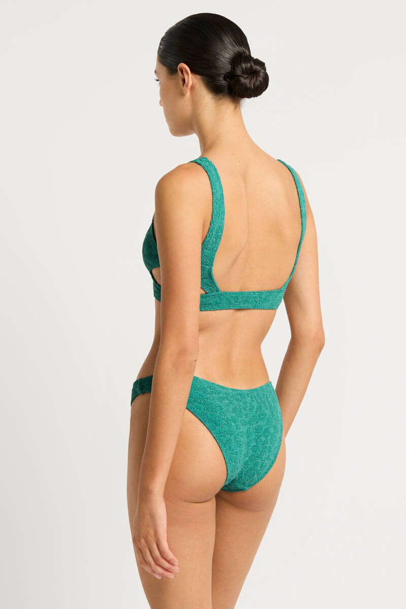 Bond Eye Swim sign brief in teal lurex