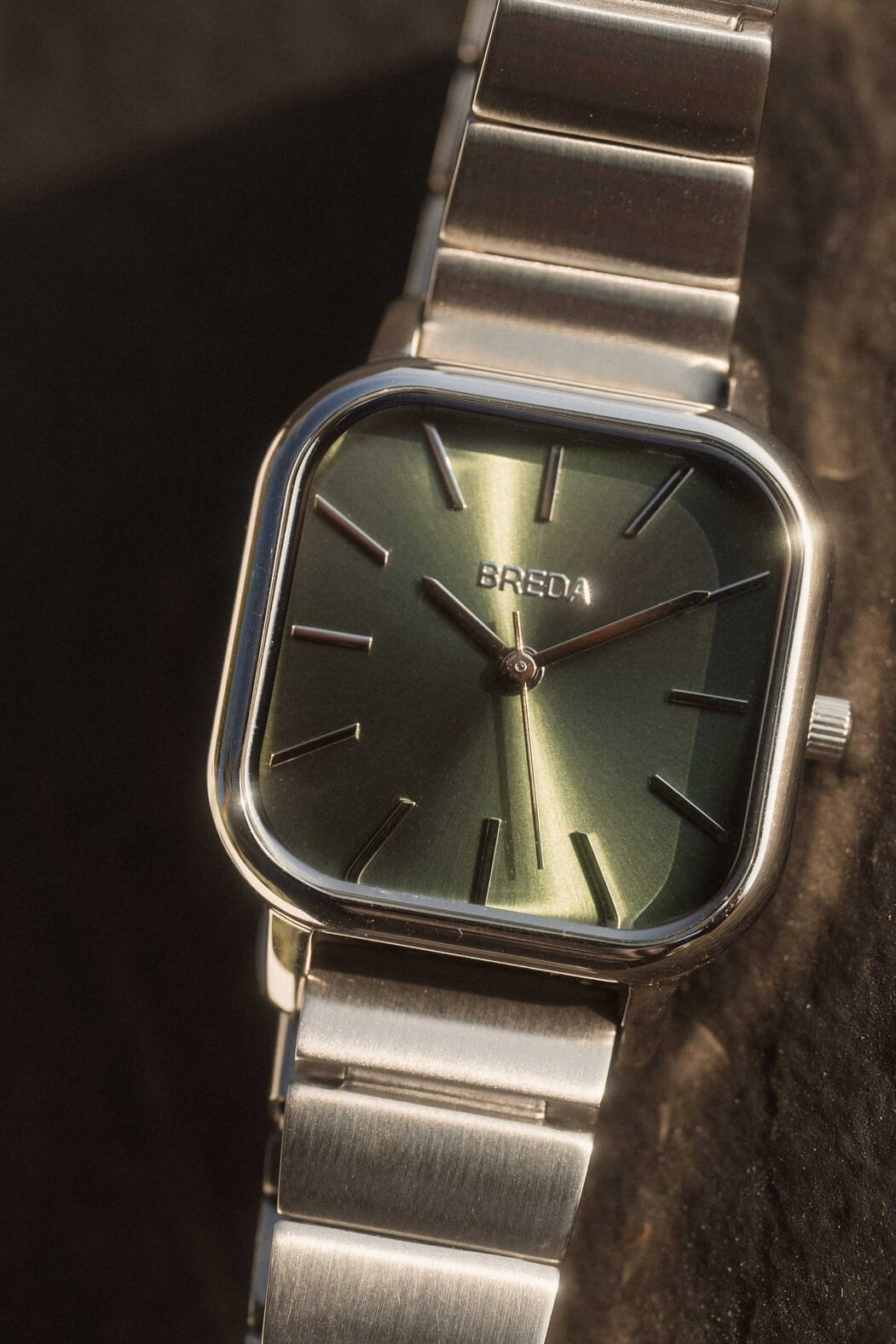 Breda Esther watch in silver and moss